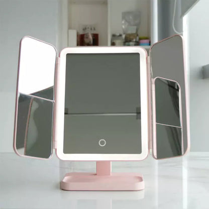 Tri-Fold LED Makeup Mirror